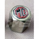 MG Valve cap chrome Black-Red Image for MG Valve cap chrome Black-Red