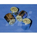 Image for MG valve cap Chrome Brown-Cream badge